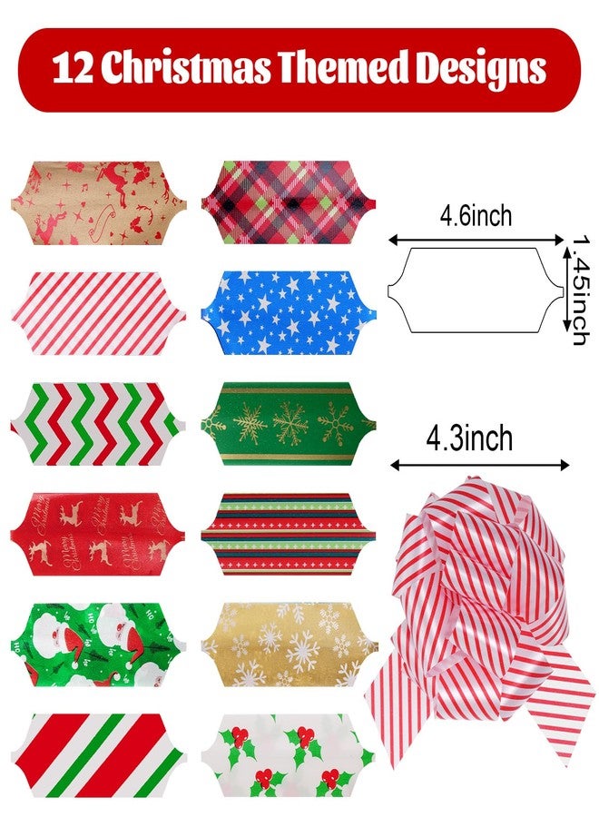 Sucrain 12PCS Christmas Bows for Gift Wrapping Christmas Wrap Gifts Pull Bows Large Ribbon Bows Wrapping Accessory for Xmas Bouquet Baskets Wine Bottles Decoration - Image 2